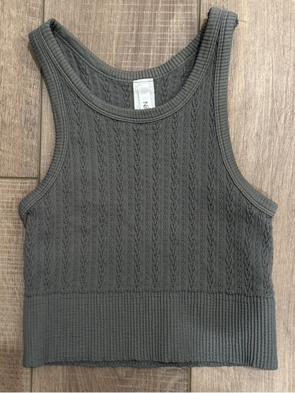Nikibiki Olive Cable Ribbed Tank
